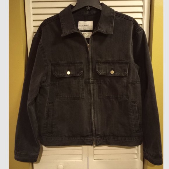 Istkunst Men's Gray Utility Slub Denim Jacket, Size L, Pre-Owned - Picture 1 of 5